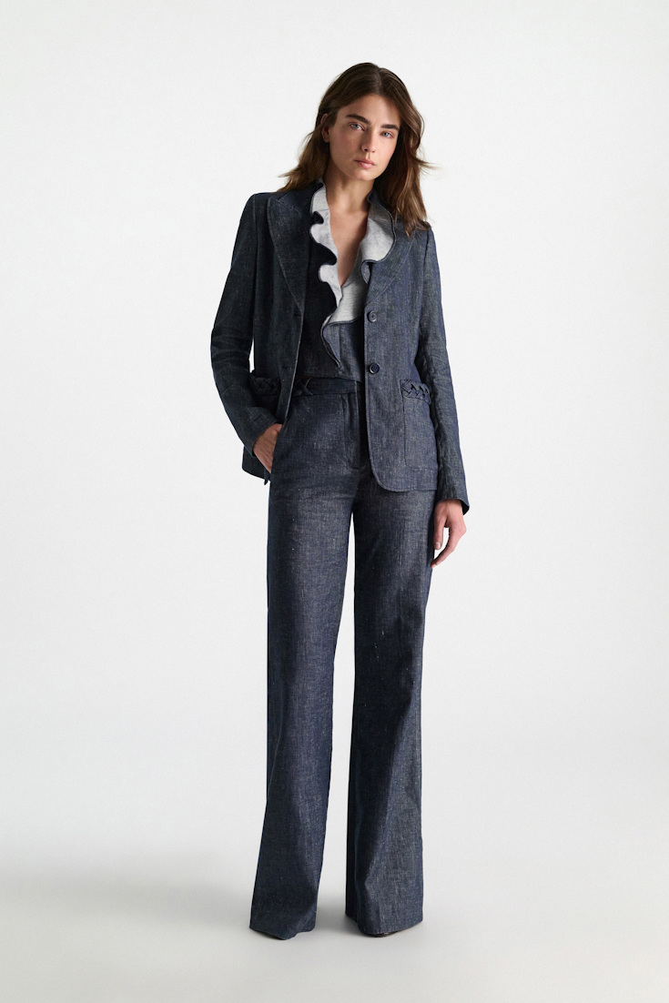 Dorothee Schumacher Blazer aus Baumwolle und Leinen denim blue