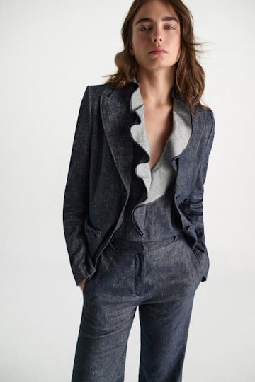Dorothee Schumacher Cotton-linen blazer denim blue