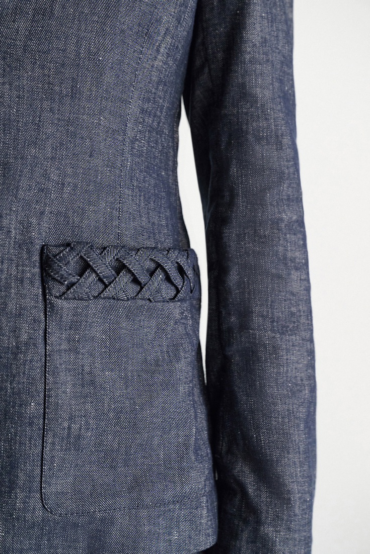 Dorothee Schumacher Blazer aus Baumwolle und Leinen denim blue