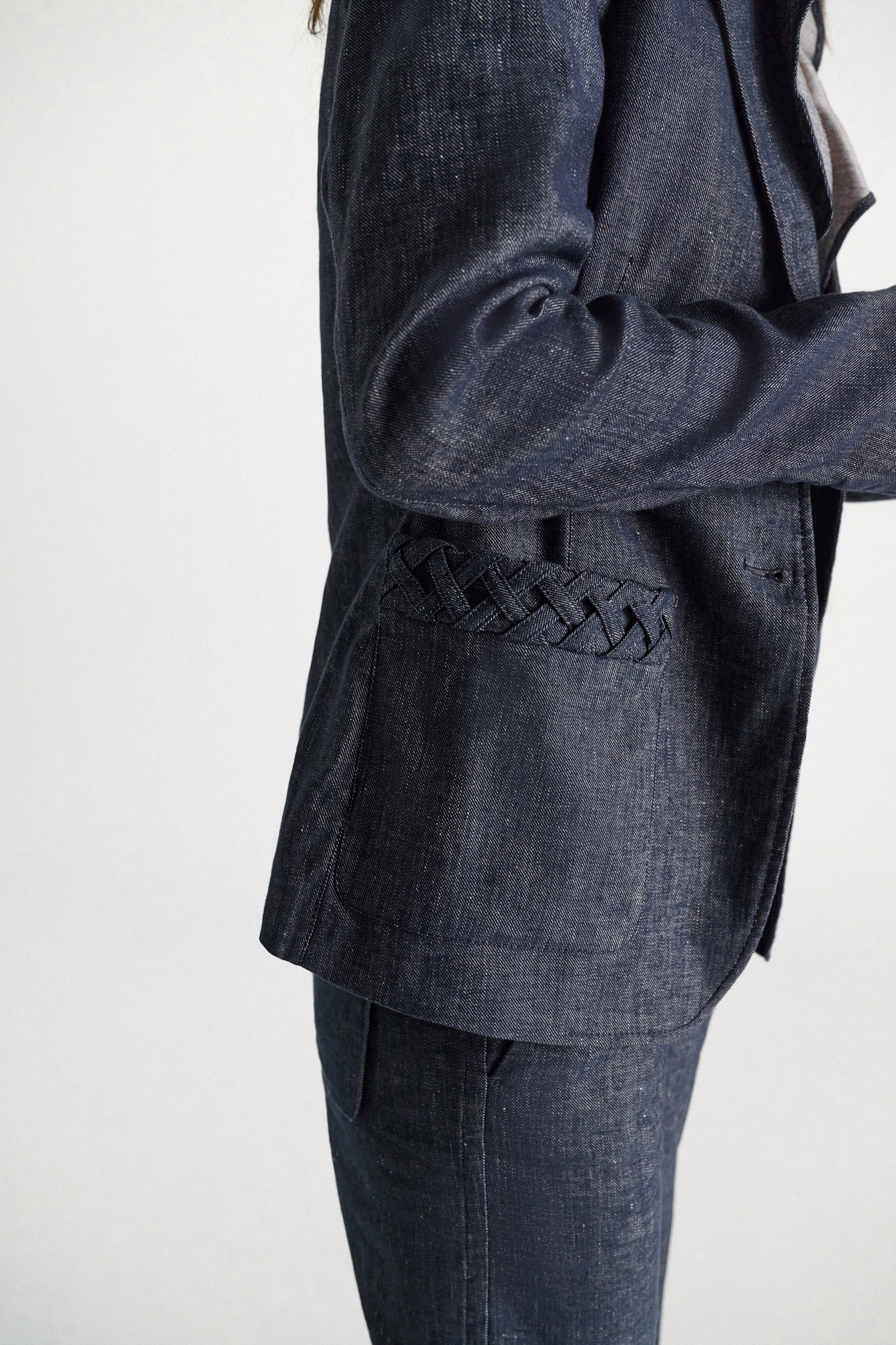 Dorothee Schumacher Blazer aus Baumwolle und Leinen denim blue