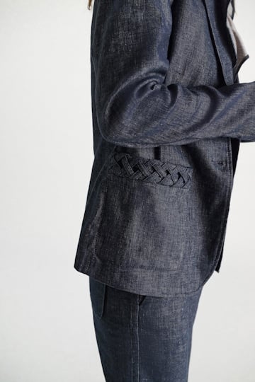 Dorothee Schumacher Cotton-linen blazer denim blue