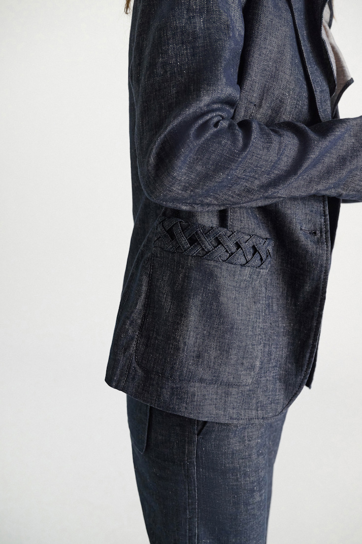 Dorothee Schumacher Blazer aus Baumwolle und Leinen denim blue