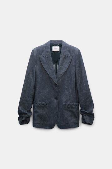 Dorothee Schumacher Blazer aus Baumwolle und Leinen denim blue