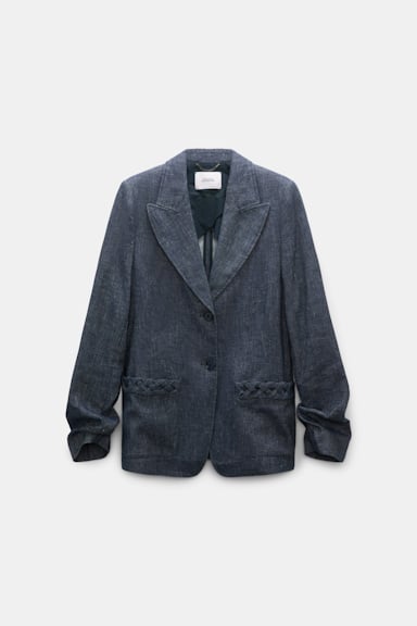 Dorothee Schumacher Blazer aus Baumwolle und Leinen denim blue