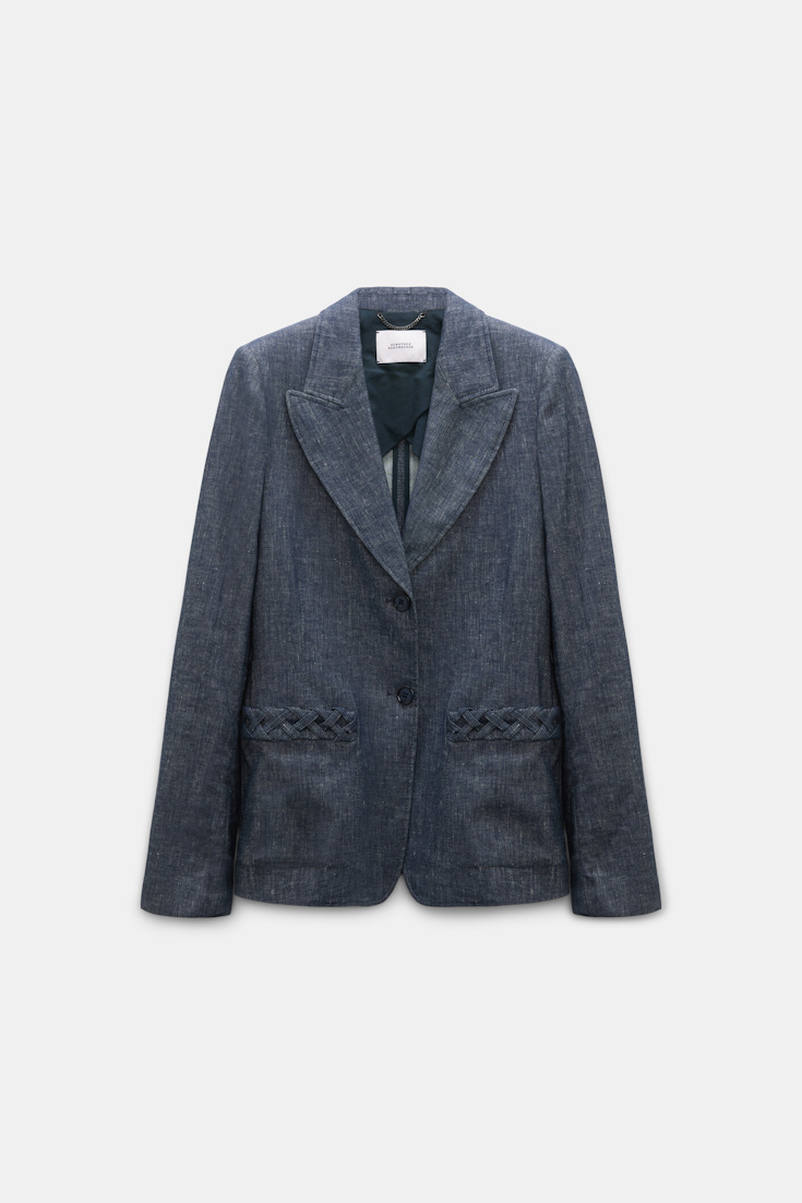 Dorothee Schumacher Blazer aus Baumwolle und Leinen denim blue