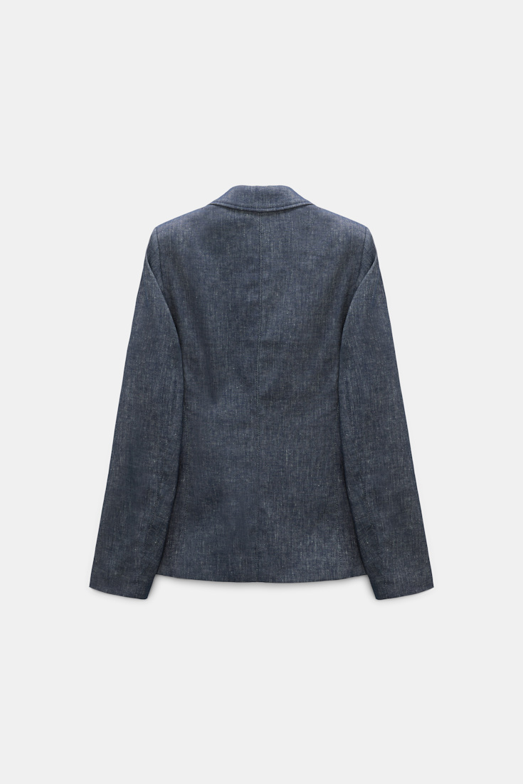 Dorothee Schumacher Blazer aus Baumwolle und Leinen denim blue