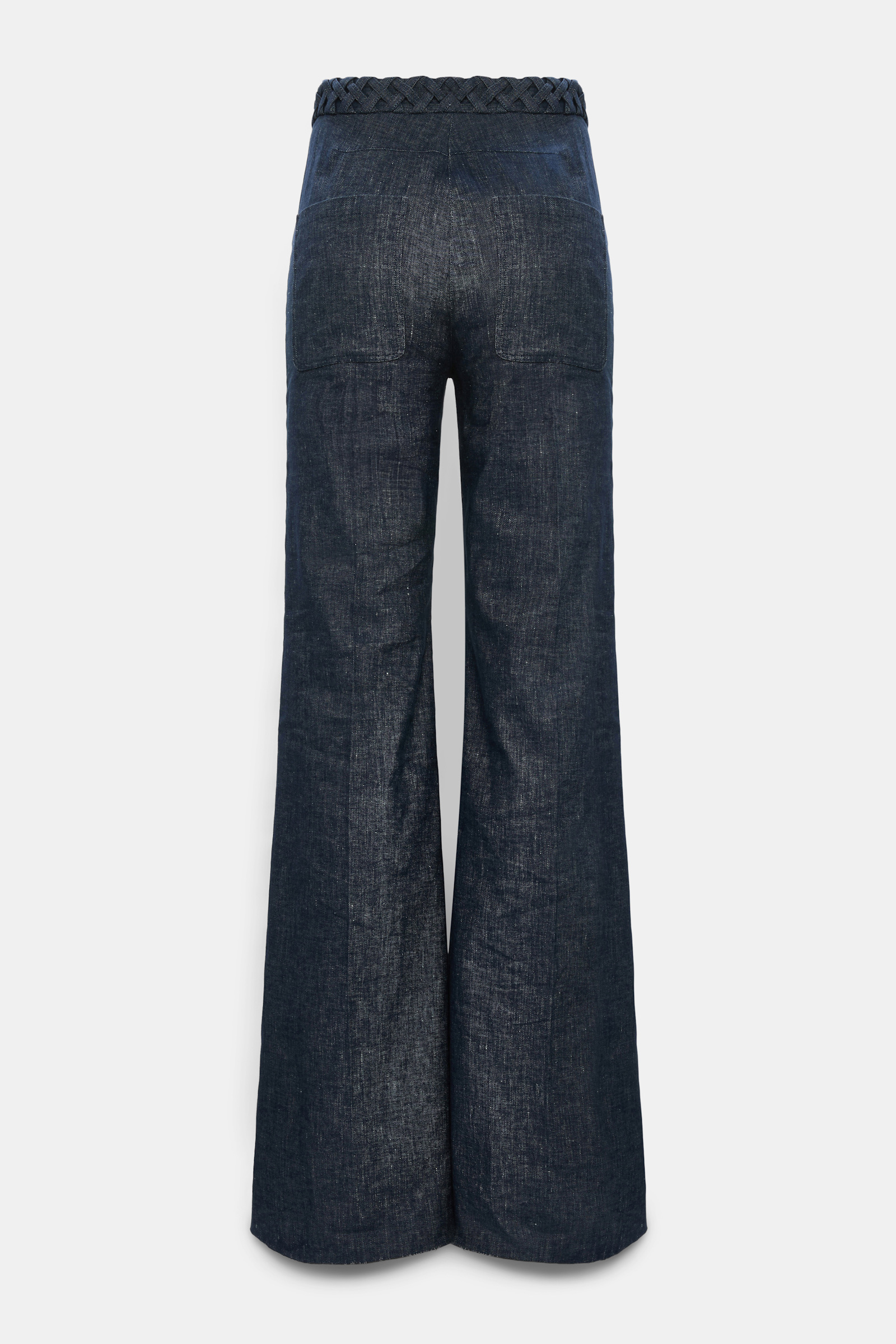 Dorothee Schumacher Flared Pants aus Baumwolle und Leinen denim blue