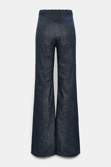 Dorothee Schumacher Cotton-linen flares denim blue