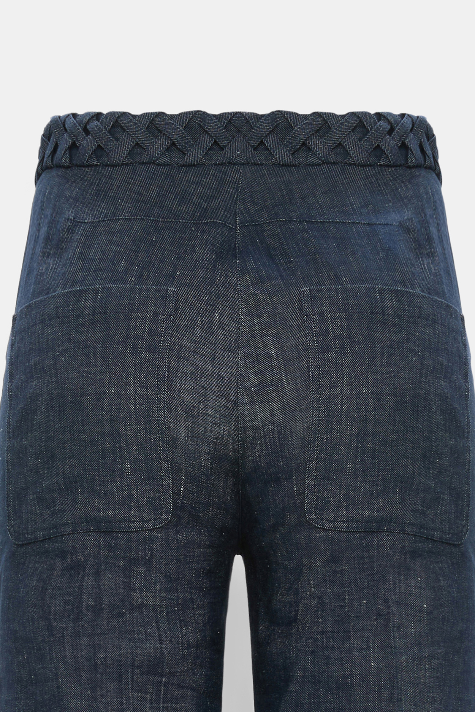 Dorothee Schumacher Flared Pants aus Baumwolle und Leinen denim blue