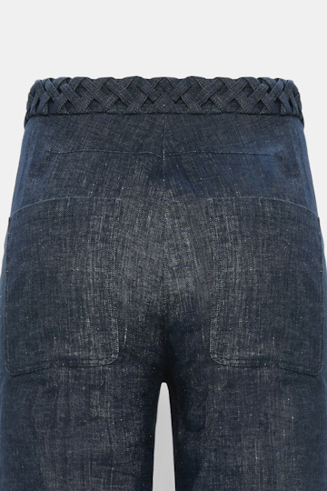 Dorothee Schumacher Cotton-linen flares denim blue