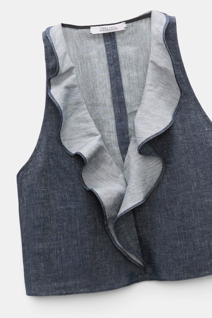 Dorothee Schumacher Top aus Baumwolle und Leinen denim blue