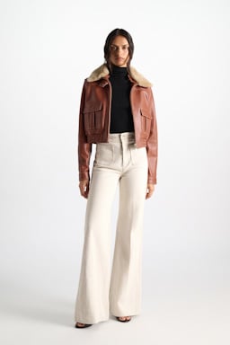 Dorothee Schumacher Cotton-linen flares champagner