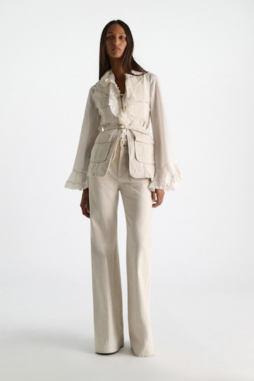 Dorothee Schumacher Cotton-linen flares champagner