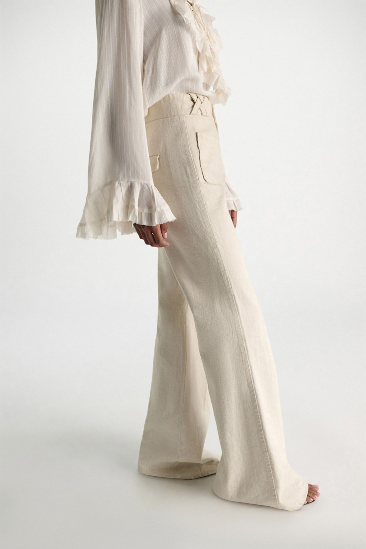 Dorothee Schumacher Cotton-linen flares champagner