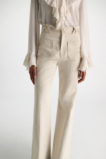 Dorothee Schumacher Cotton-linen flares champagner