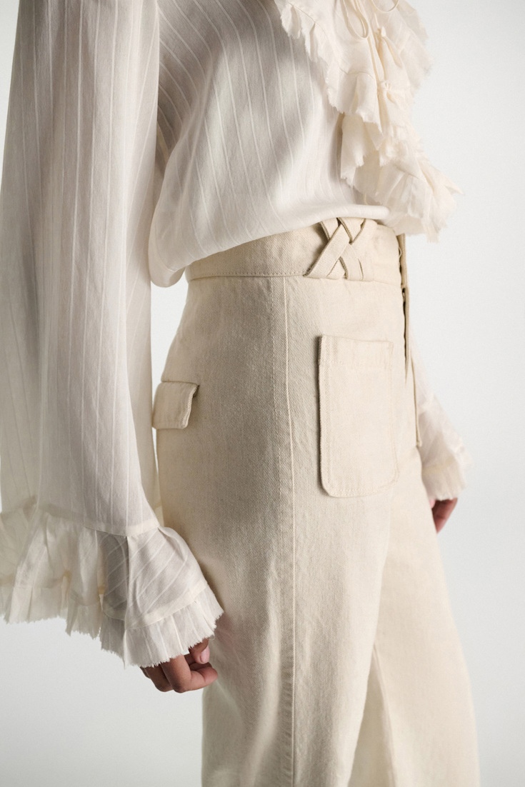 Dorothee Schumacher Cotton-linen flares champagner