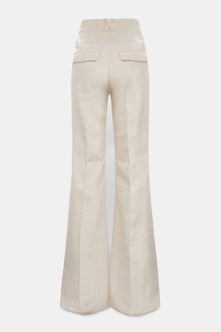 Dorothee Schumacher Cotton-linen flares champagner