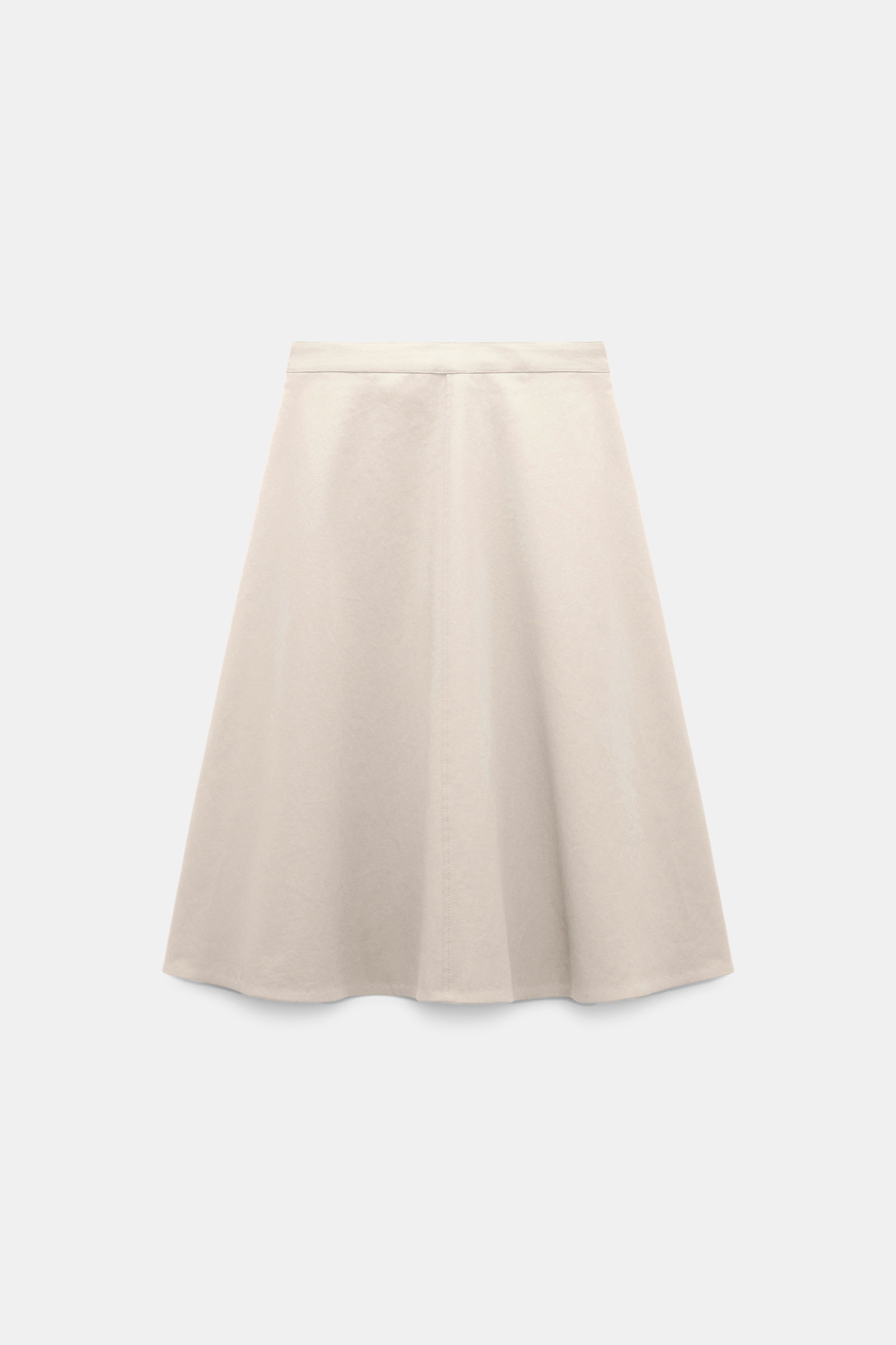 Dorothee Schumacher Flaired Rock mit Gürtel aus Baumwolle und Leinen champagner