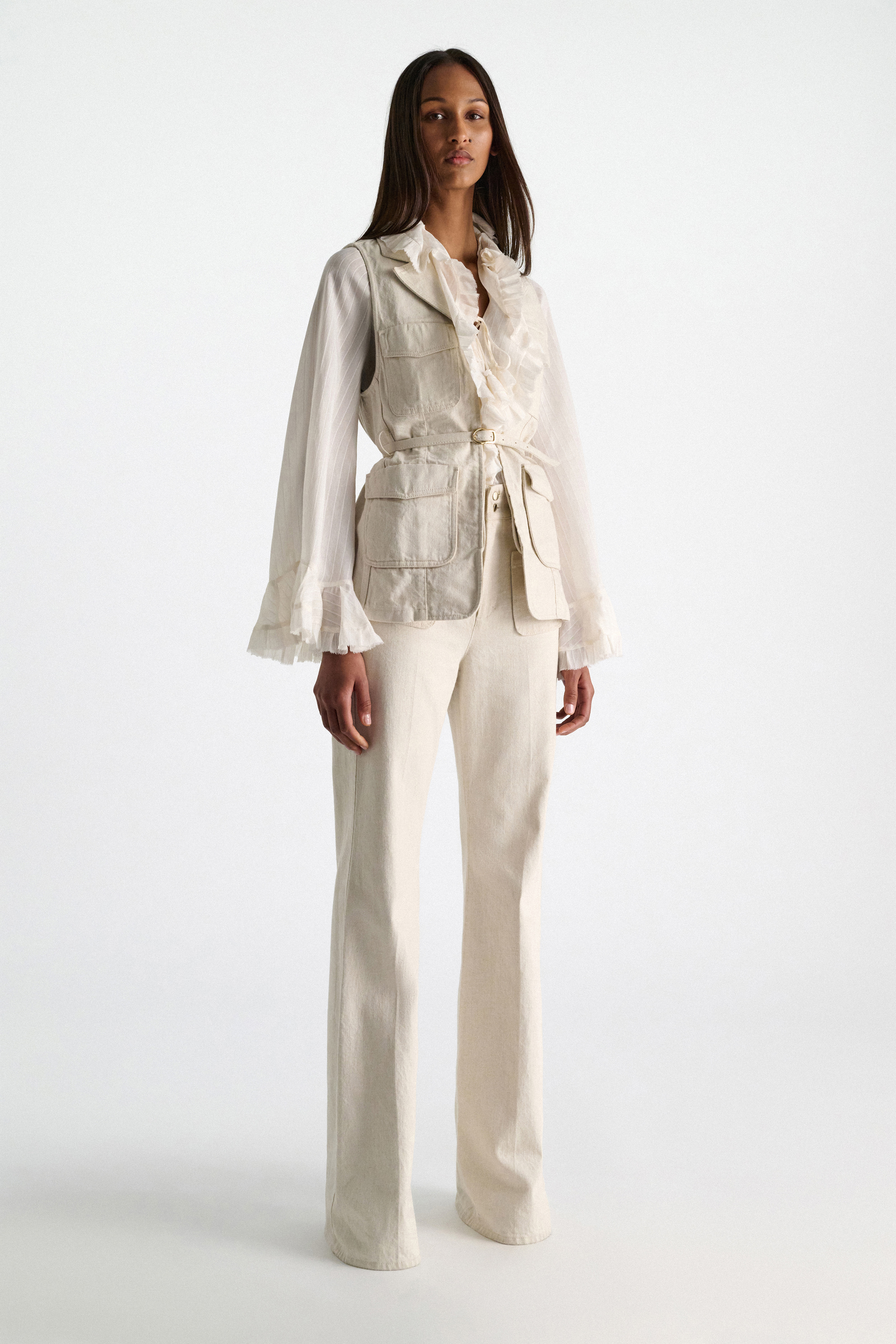 ※5月末まで Mame Sheer Embroidery Vest SUMMER OF LOVE vest | Dorothee Schumacher