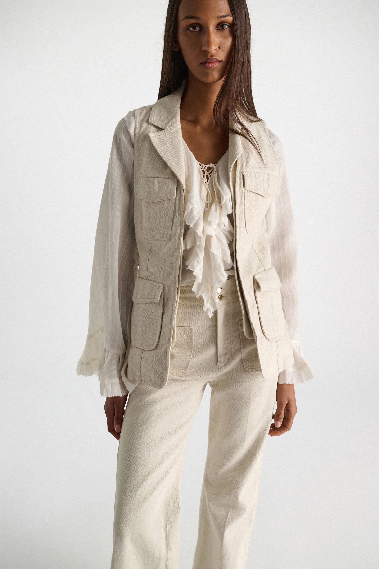 Dorothee Schumacher Cotton-linen vest champagner