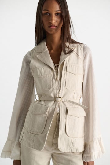 Dorothee Schumacher Weste aus Baumwolle und Leinen champagner