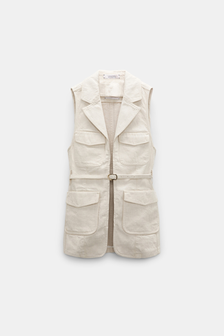 Dorothee Schumacher Cotton-linen vest champagner
