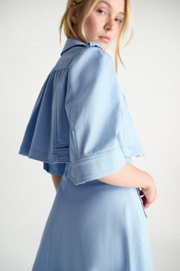 Dorothee Schumacher Cropped Jacke aus Baumwolle mineral blue
