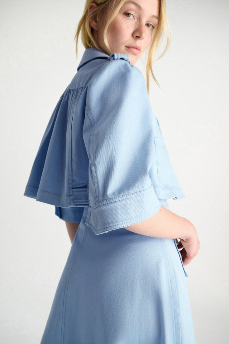 Dorothee Schumacher Cropped Jacke aus Baumwolle mineral blue