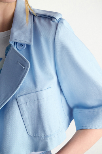 Dorothee Schumacher Cropped Jacke aus Baumwolle mineral blue