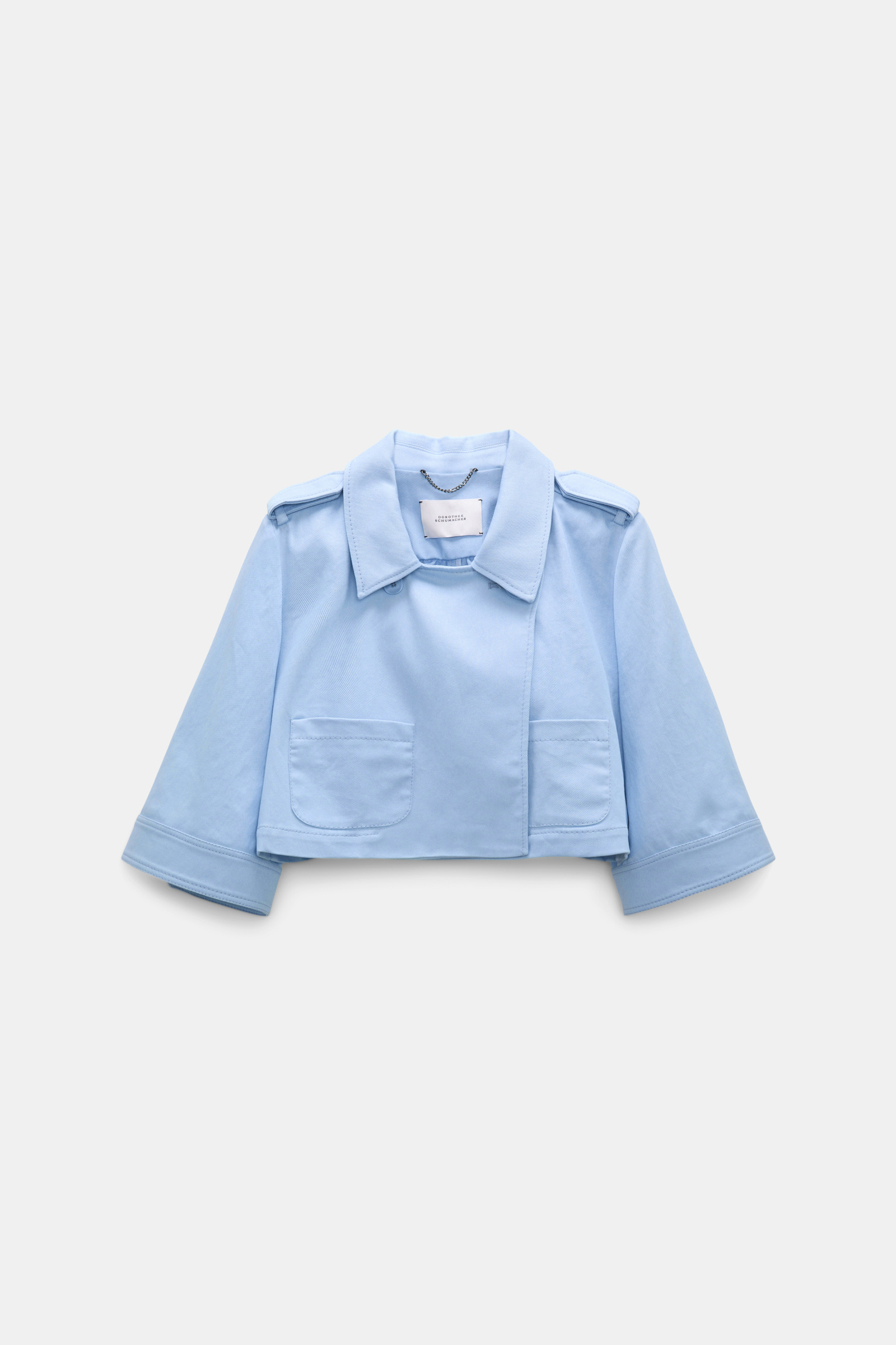 Dorothee Schumacher Cropped Jacke aus Baumwolle mineral blue