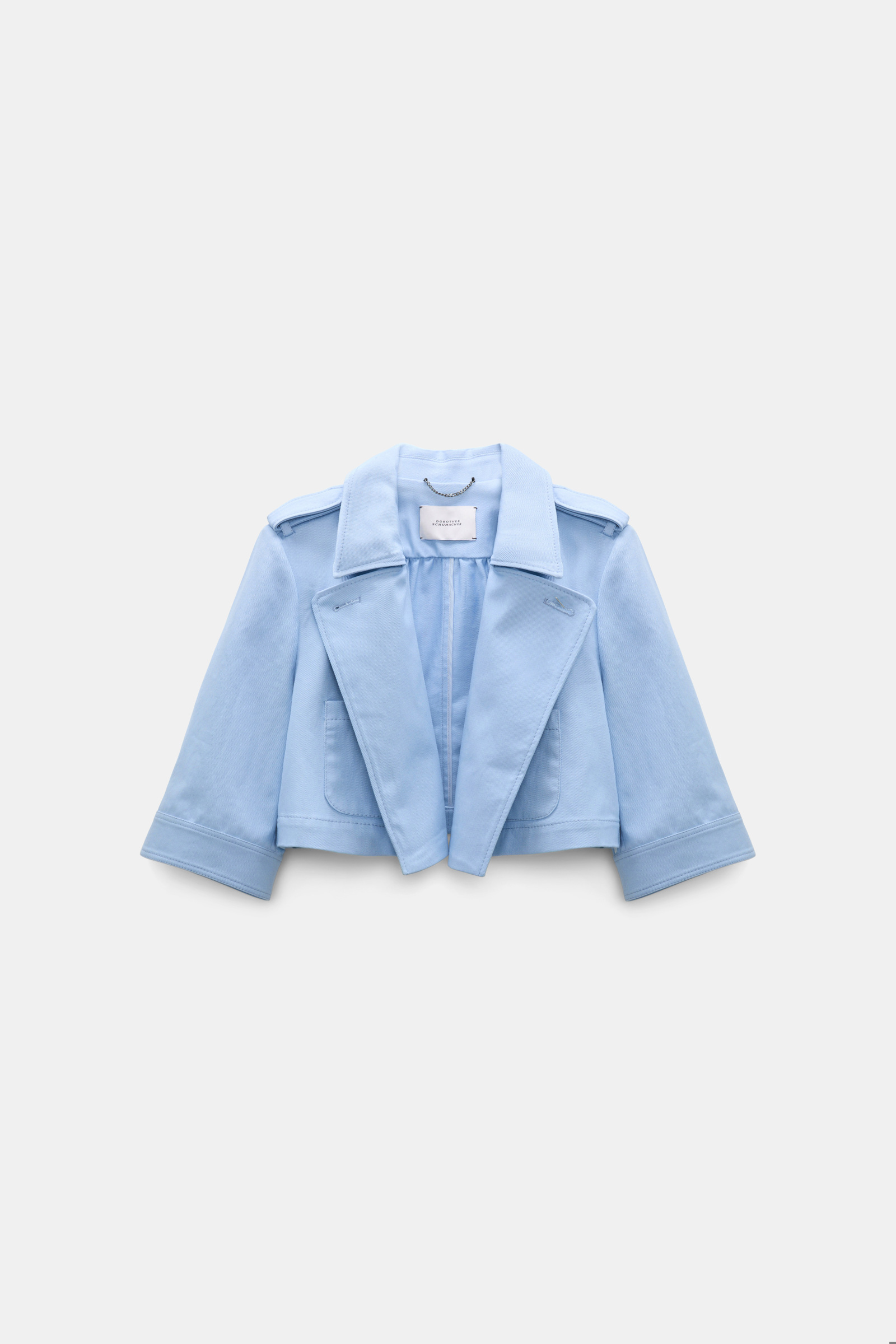 Dorothee Schumacher Cropped Jacke aus Baumwolle mineral blue