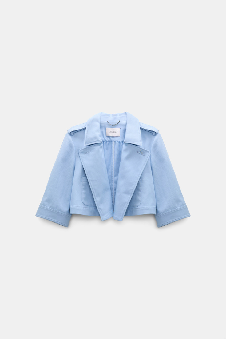 Dorothee Schumacher Cropped Jacke aus Baumwolle mineral blue