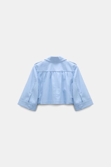Dorothee Schumacher Cropped Jacke aus Baumwolle mineral blue