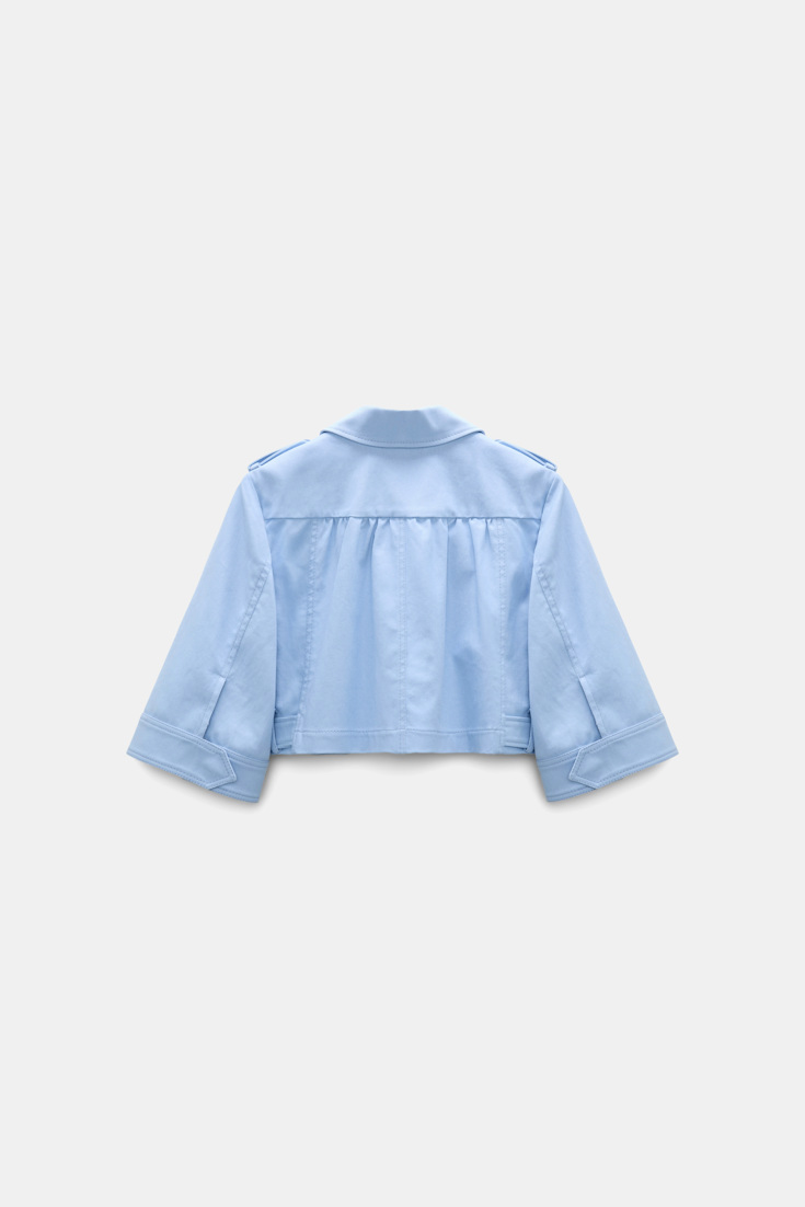 Dorothee Schumacher Cropped Jacke aus Baumwolle mineral blue
