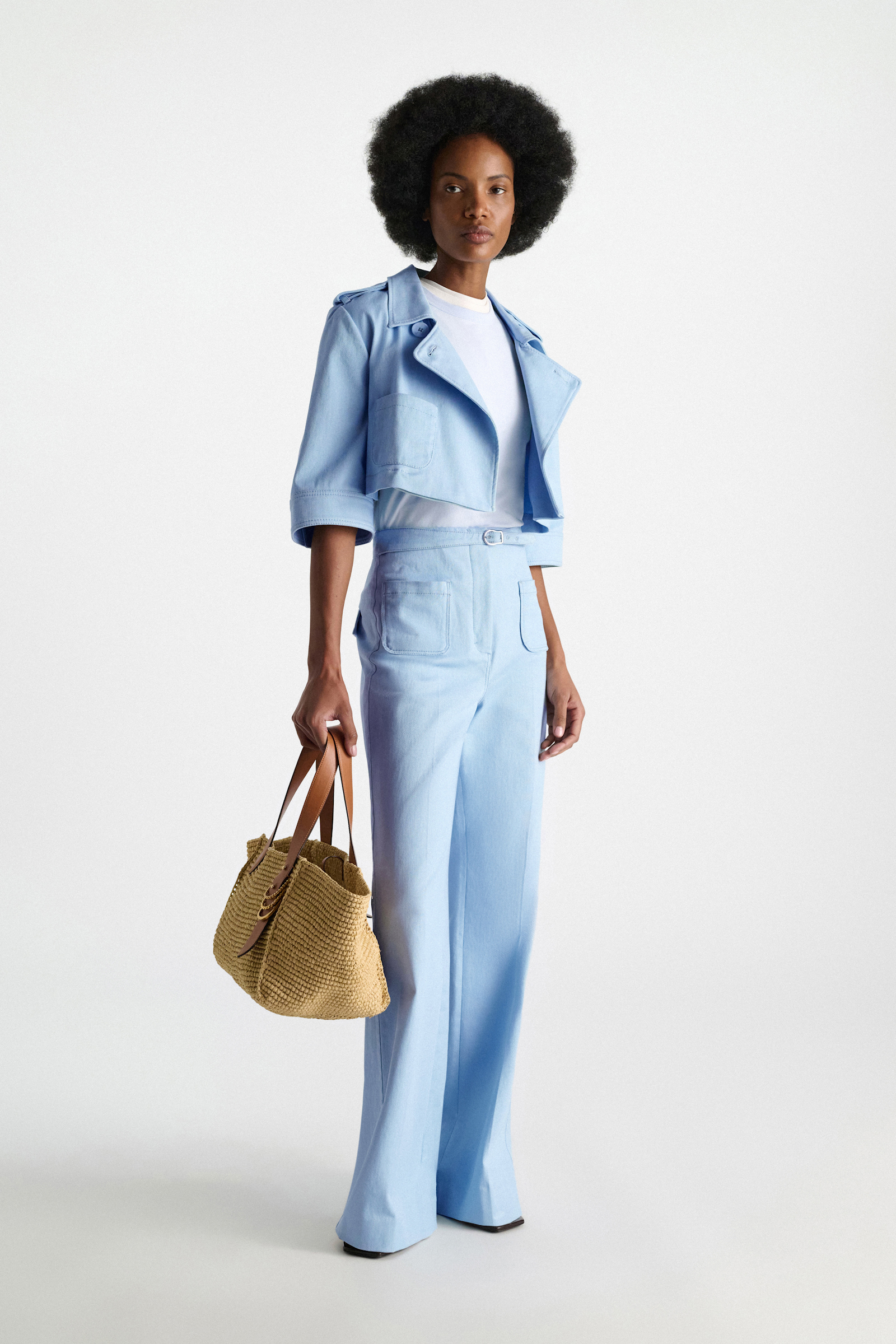 Dorothee Schumacher Flared Pants aus Baumwolle mineral blue