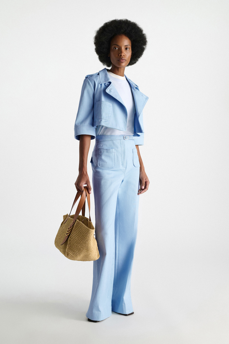 Dorothee Schumacher Flared Pants aus Baumwolle mineral blue