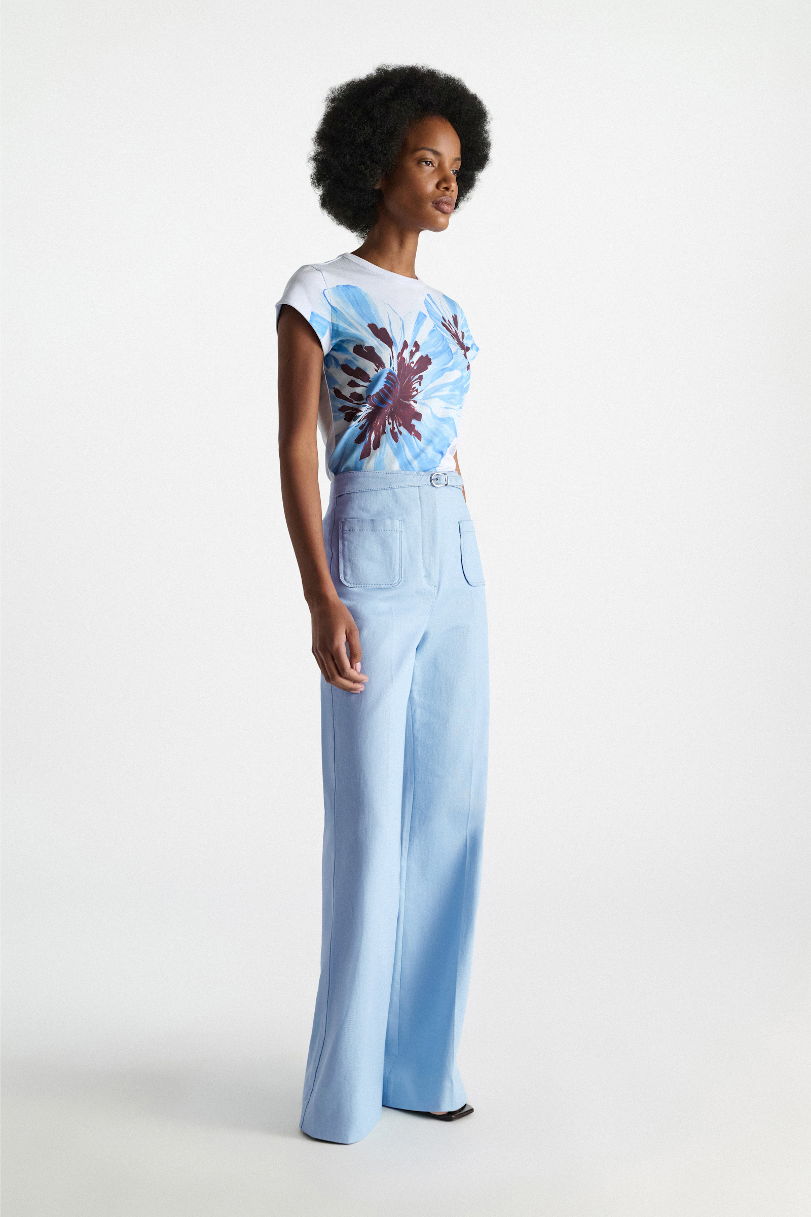 Dorothee Schumacher Flared Pants aus Baumwolle mineral blue