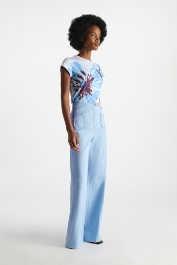 Dorothee Schumacher Flared Pants aus Baumwolle mineral blue