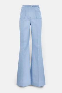 Dorothee Schumacher Flared cotton pants mineral blue