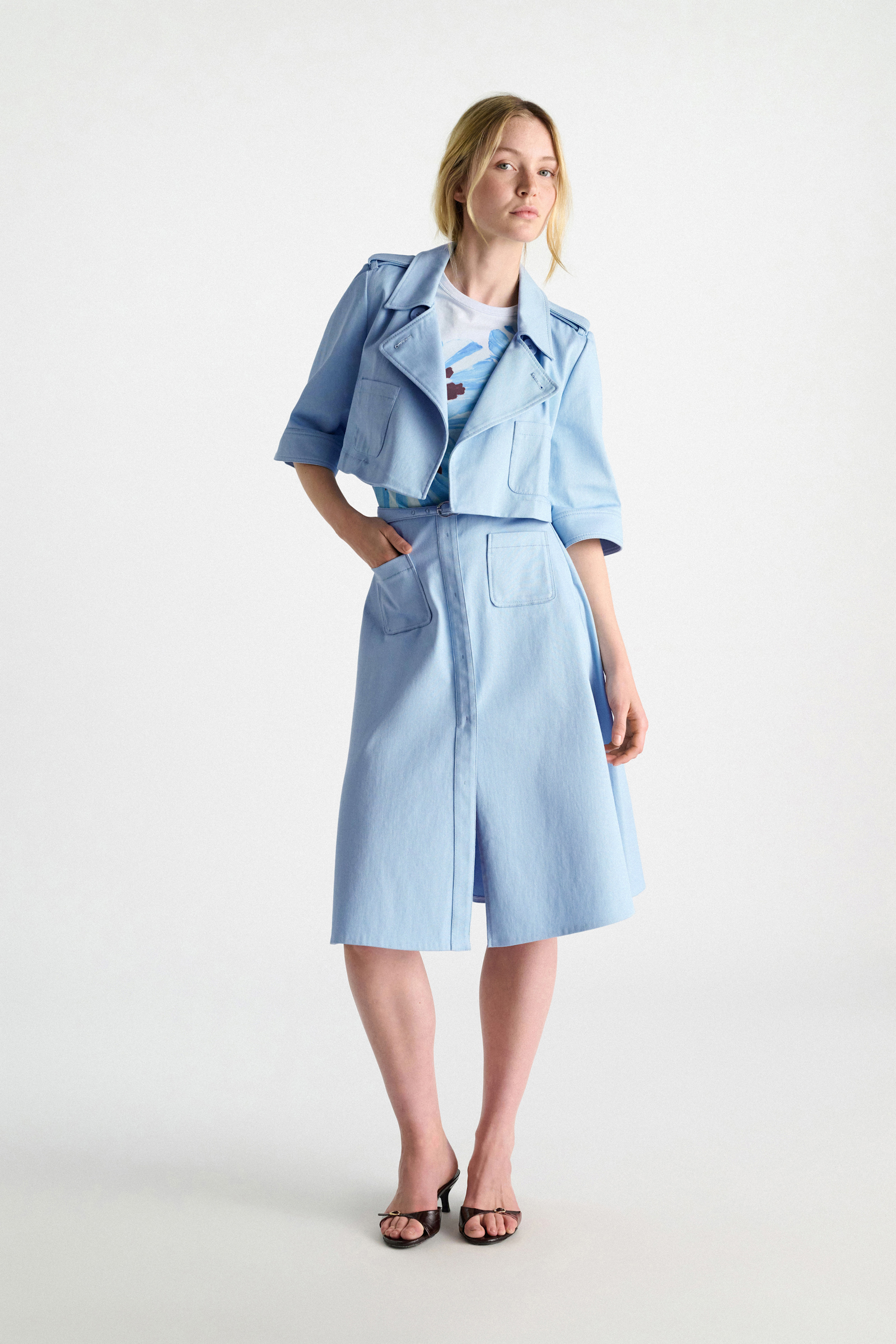 Dorothee Schumacher Rock aus Baumwolle mineral blue