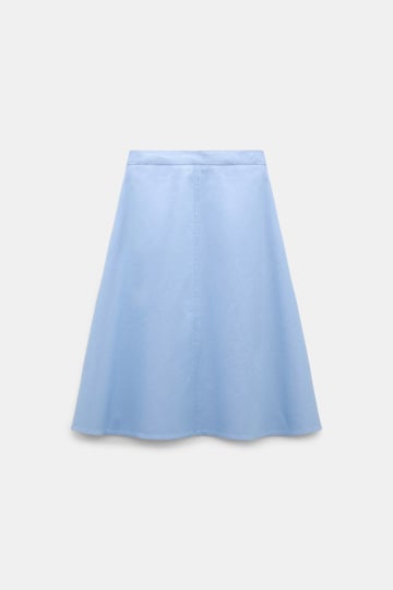 Dorothee Schumacher Cotton skirt with belt mineral blue