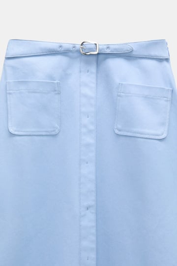 Dorothee Schumacher Cotton skirt with belt mineral blue