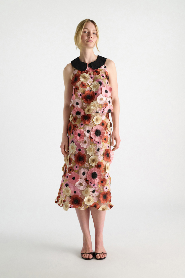 Dorothee Schumacher Midi-Rock mit dreidimensionaler Blumensttickerei Multi Flower