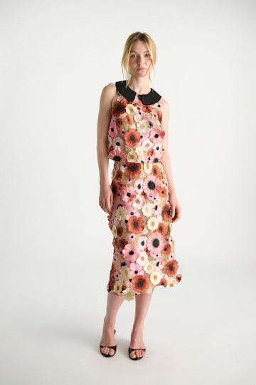 Dorothee Schumacher Midi-Rock mit dreidimensionaler Blumensttickerei Multi Flower