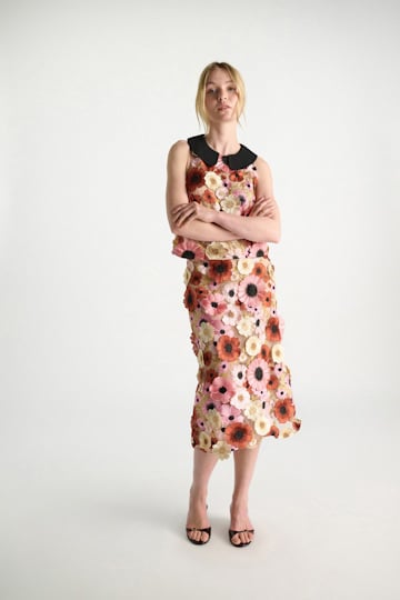 Dorothee Schumacher Midi-Rock mit dreidimensionaler Blumensttickerei Multi Flower