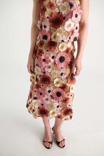 Dorothee Schumacher Midi-Rock mit dreidimensionaler Blumensttickerei Multi Flower