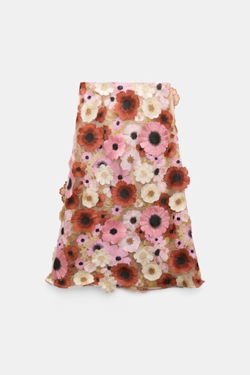 Dorothee Schumacher Midi-Rock mit dreidimensionaler Blumensttickerei Multi Flower