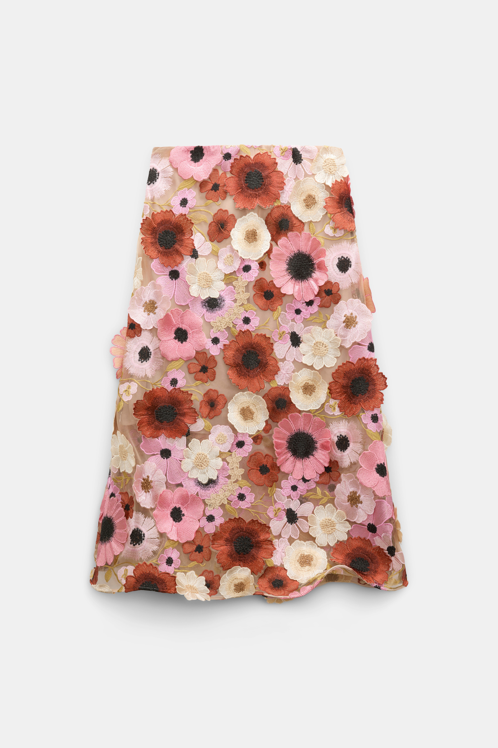 Dorothee Schumacher Midi-Rock mit dreidimensionaler Blumensttickerei Multi Flower
