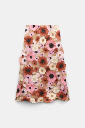 Dorothee Schumacher Midi-Rock mit dreidimensionaler Blumensttickerei Multi Flower