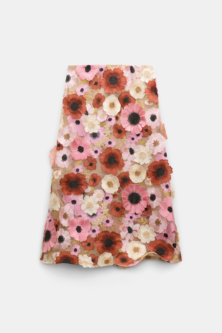 Dorothee Schumacher Midi-Rock mit dreidimensionaler Blumensttickerei Multi Flower
